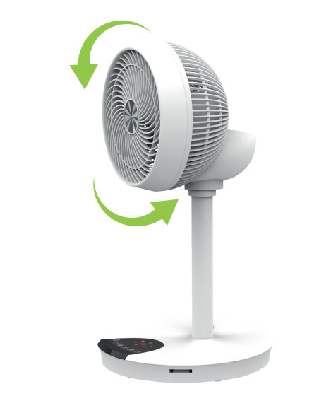 Ventilatore 9'' 2 in 1 con Piantana a 2 Altezze 12 Velocit&agrave con Telecomando Oscillazione a 720&deg e Timer