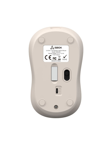 Mouse Ottico Wireless 1600 Dpi 4D Beige