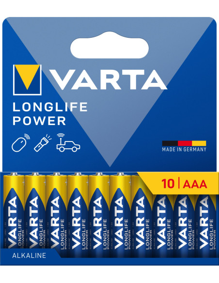 Confezione 10 Batterie Varta Longlife Power Ministilo AAA