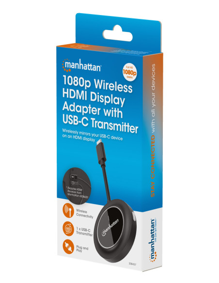 Adattatore Wireless HDMI 1080p con Trasmettitore USB-C&trade per IDATA USBC-1080WL