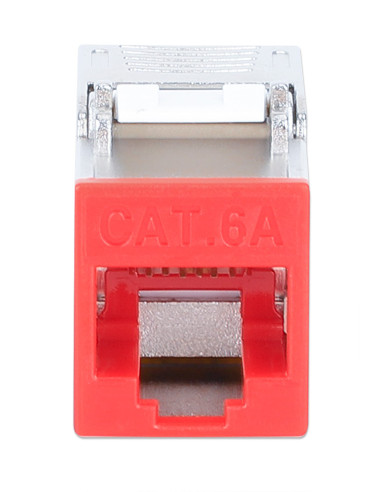 Frutto Keystone RJ45 Cat.6A 10G Slim STP Toolless Rosso