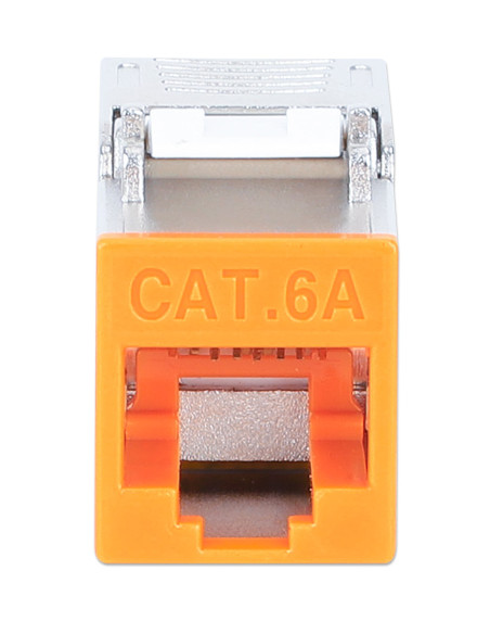 Frutto Keystone RJ45 Cat.6A 10G Slim STP Toolless Arancione