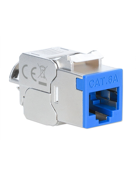 Frutto Keystone RJ45 Cat.6A 10G Slim STP Toolless Blu
