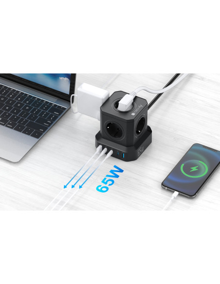 Multipresa da Tavolo USB Cube 5p 2xUSB-A 3xUSB-C&trade
