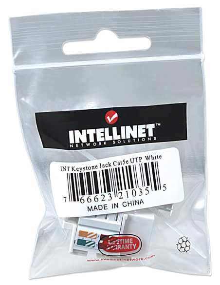 Frutto Keystone RJ45 Cat.5E UTP IDC 90&deg Bianco