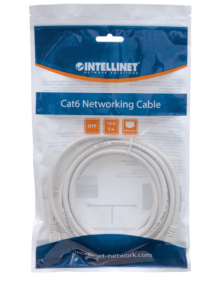 Cavo di rete Patch in Rame Cat. 6 Bianco UTP 3 m
