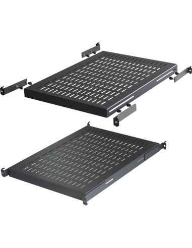 Base per Armadi 19'' Ripiano a Profondit&agrave Adattabile per Server Rack 1U Nero