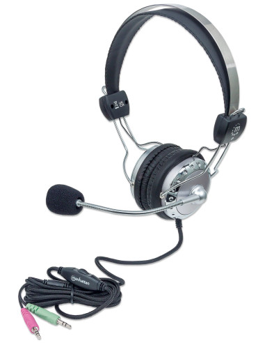 Cuffia Stereo con Microfono con Asta Flessibile