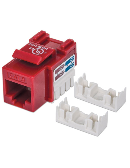 Frutto Keystone RJ45 Cat.6 UTP non schermato Rosso