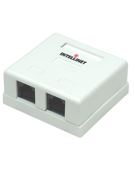 Presa a Muro con 2 Frutti RJ45 Cat. 5E UTP Beige