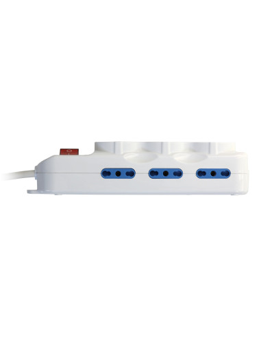 Multipresa 6 Posti Italiana Bipasso / 3 Schuko con Interruttore