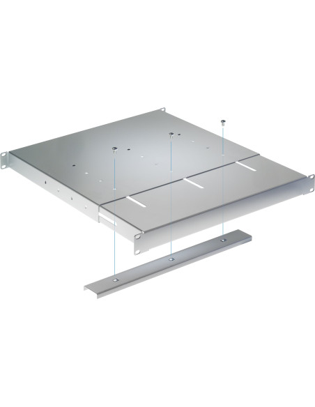 Mensola estensibile per Rack 19'' 1U Grigio 4 punti
