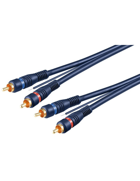 Cavo audio video 2 RCA M/M 5 m blu