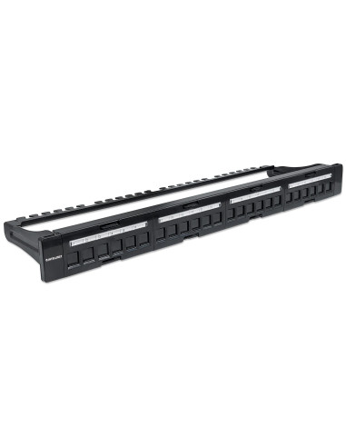 Pannello Patch Modulare 24 Porte Slim 1U Nero