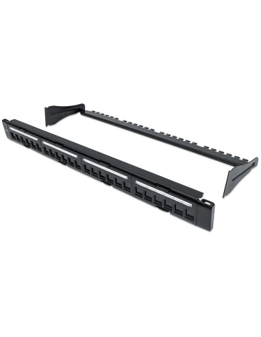 Pannello Patch Modulare 24 Porte Slim 1U Nero