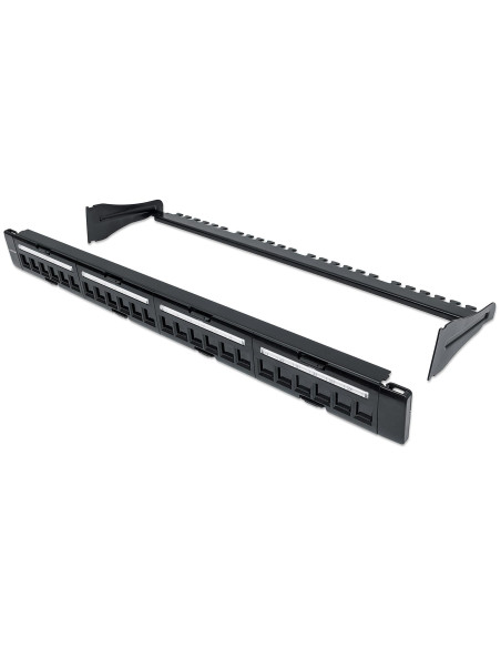 Pannello Patch Modulare 24 Porte Slim 1U Nero