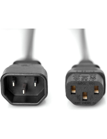 Cavo prolunga VDE C13 F a C14 M 1 m nero