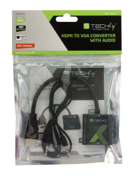 Cavo Convertitore Adattatore da HDMI&trade a VGA 1920x1200 con Audio 3.5''