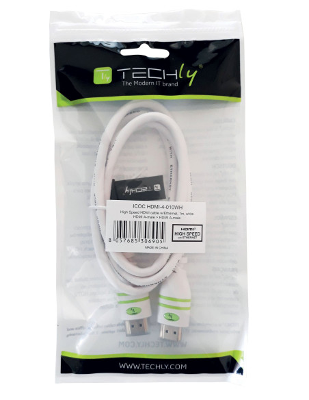 Cavo HDMI&trade High Speed con Ethernet A/A M/M 1 m Bianco