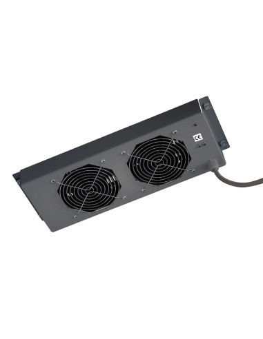 Gruppo di 2 Ventole a Soffitto Senza Termostato per Rack 19'' Nero