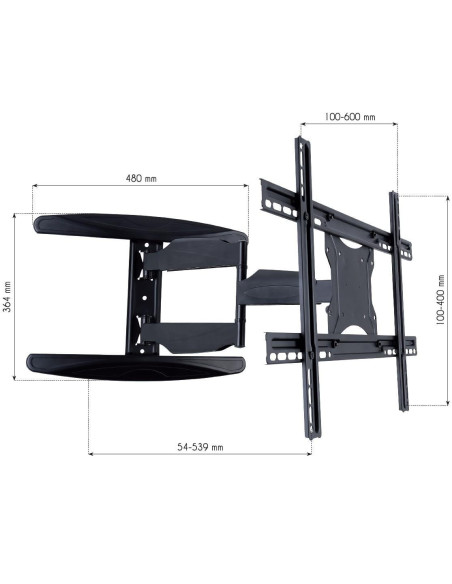 Supporto a Muro Ultra Slim per TV LED LCD 40-65'' Full Motion Nero