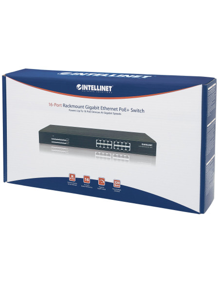 Switch Gigabit 16 Porte Ethernet PoE+ Nero