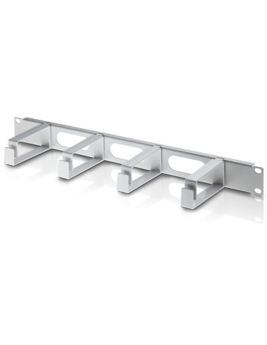 Pannello Passacavi 4 Anelli in Plastica Lunghi 3 Fori 1U Grigio