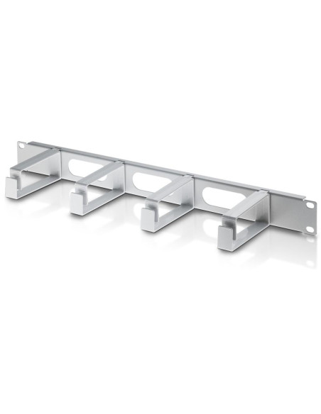 Pannello Passacavi 4 Anelli in Plastica Lunghi 3 Fori 1U Grigio