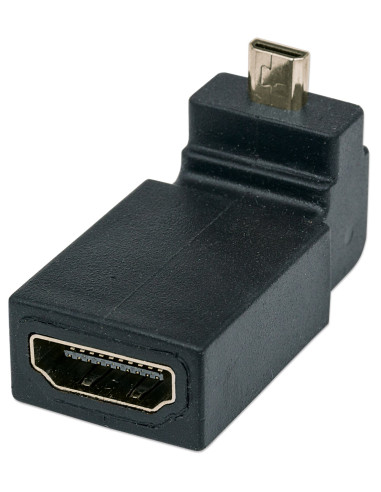 Adattatore HDMI A Femmina / Micro D Maschio Angolato Nero
