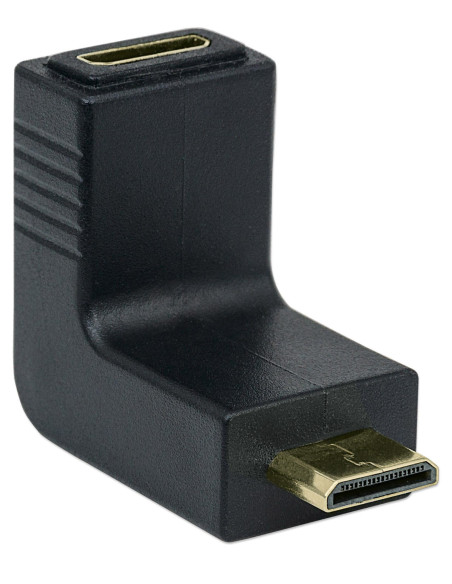 Adattatore HDMI Mini C Femmina a Mini C Maschio Angolato Nero