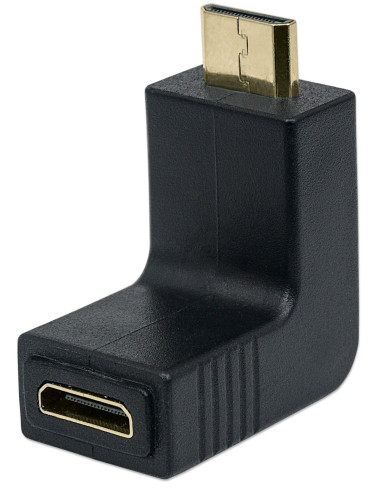 Adattatore HDMI Mini C Femmina a Mini C Maschio Angolato Nero