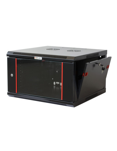Armadio Rack 19'' a muro 6 unit&agrave sezione unica prof. 600mm Nero