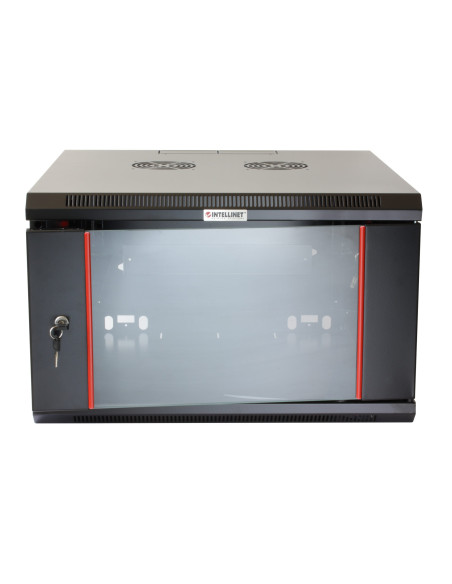 Armadio Rack 19'' a muro 6 unit&agrave sezione unica prof. 600mm Nero