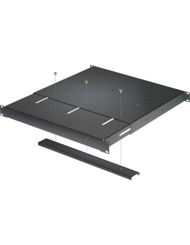 Mensola estensibile per Rack 19'' 1U Nero 4 punti