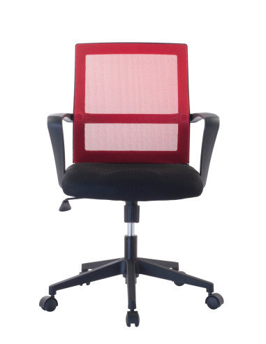 Sedia per Ufficio con Schienale Medio Nero/Bordeaux