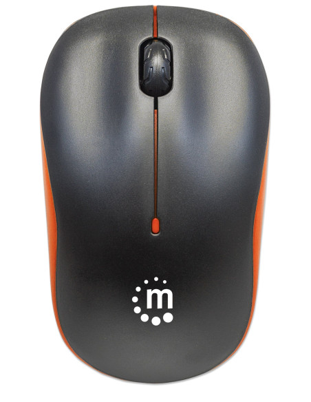 Mouse Ottico Wireless con Micro Ricevitore USB 1000 Dpi Nero/Arancione