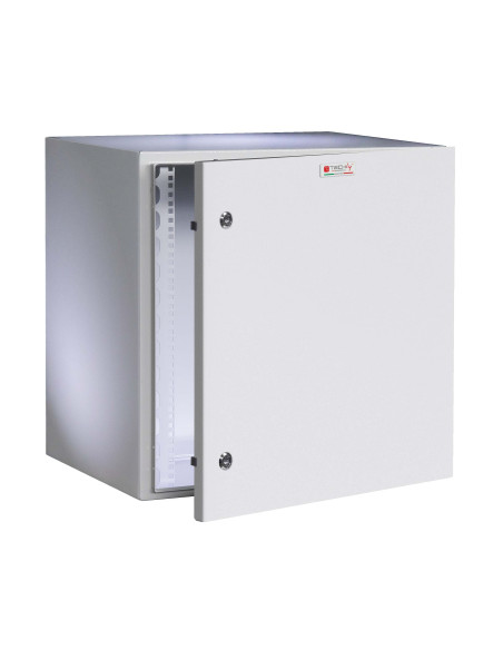 Armadio Rack 19'' a muro 13U grigio IP65 porta cieca prof. 400 mm