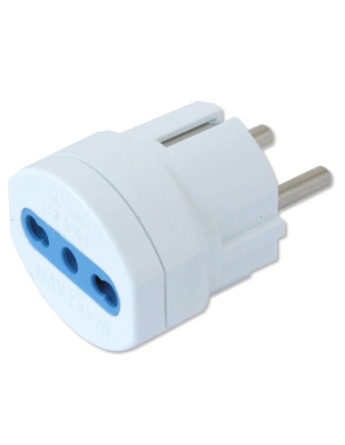 Adattatore spina Schuko a presa 10/16A Bianco