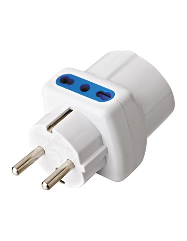 Adattatore Triplo Spina Schuko a Prese Bipasso con Schuko Bianco