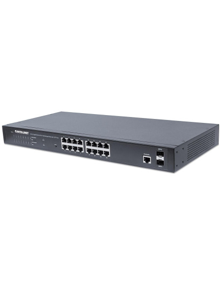 Switch Gigabit Ethernet 16 Porte PoE+ Web Managed con 2 Porte SFP