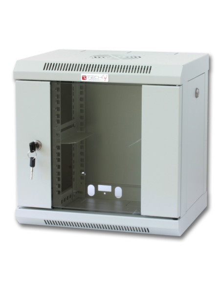 Armadio Rack 10'' a muro 6 unit&agrave con pannelli asportabili Grigio prof. 300 mm