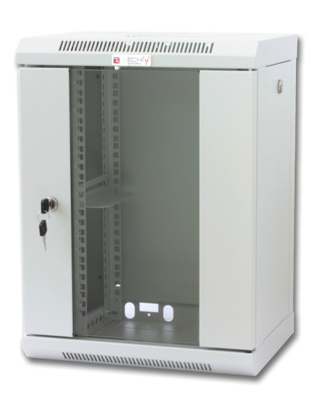 Armadio Rack 10'' a muro 9 unit&agrave con pannelli asportabili Grigio prof. 300 mm