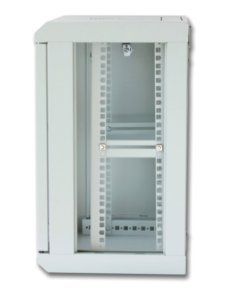 Armadio Rack 10'' a muro 9 unit&agrave con pannelli asportabili Grigio prof. 300 mm