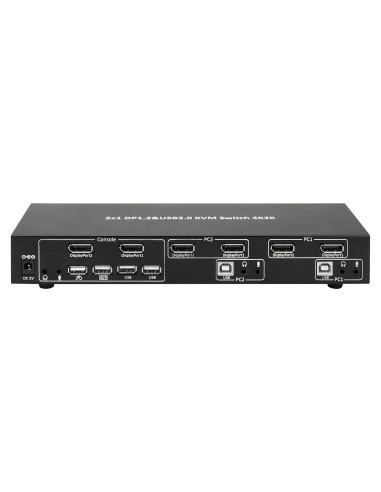Switch KVM 2 porte DisplayPort1.2 per doppio Monitor
