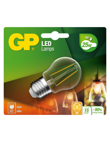 Lampadina LED E27 Bianco Caldo 2W Filamento Classe A++