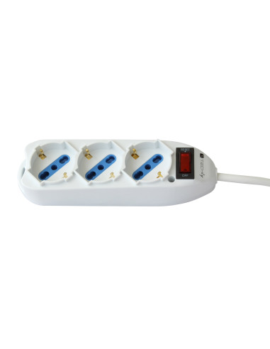 Multipresa 3 Posti Italiana Bipasso / Schuko con spina 10A