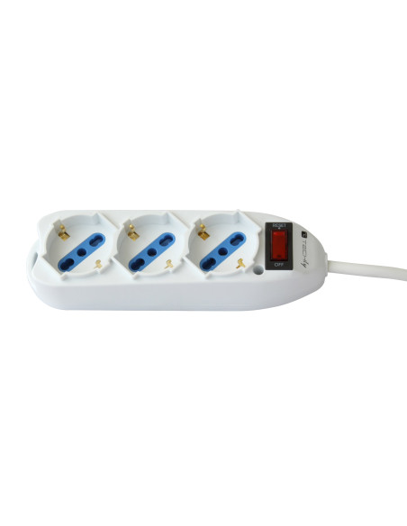 Multipresa 3 Posti Italiana Bipasso / Schuko con spina 10A