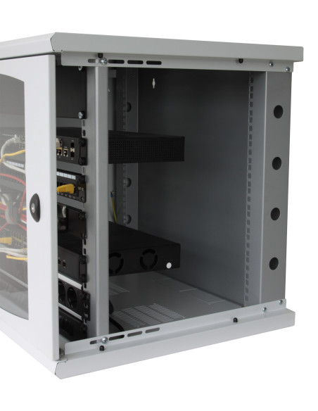 Armadio Rack 19'' a muro 13 unit&agrave sezione unica prof. 500mm Grigio