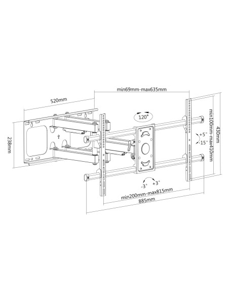 Staffa a Muro per TV LCD 37-90'' Full-Motion