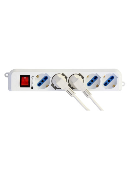 Multipresa 5 Posti Italiana Bipasso / Schuko Cavo 3 metri
